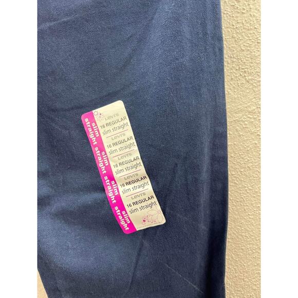 NWTs Children Girls Levi Jean Navy Blue Slim Straight Fit Jeans Size 16 Regular - Picture 11 of 16